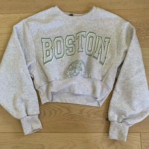 FOREVER 21- Cropped, Graphic Boston Sweatshirt, Size:S